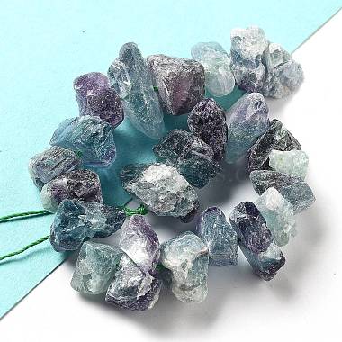 Raw Rough Natural Fluorite Beads Strands(G-P528-A08-01)-2