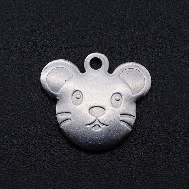 Stainless Steel Color Mouse Stainless Steel Charms