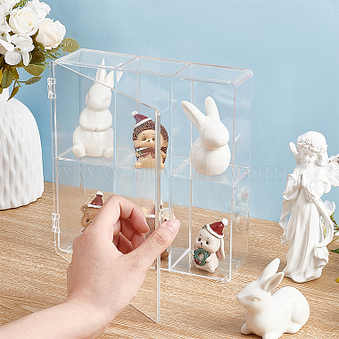 6 Grids Transparent Acrylic Minifigures Display Case with Cover(DIY-WH0430-530A)-3