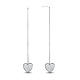 SHEGRACE Fashion 925 Sterling Silver Wiredrawing Heart Dangle Ear Threads(JE181A)-1