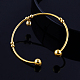 Beau design réel 18k plaqué or en laiton charme couple manchette bracelet(BJEW-EE0001-06)-3