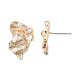 Brass Twist Stud Earring Findings(KK-N232-449LG)-3