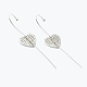 Boucles d'oreilles crochet sur chenilles en laiton micro pave clair zircone cubique(EJEW-J101-20P)-2