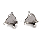 Non-Tarnish 304 Stainless Steel Stud Earring Settings, Prong Earring Settings, Heart, Stainless Steel Color, 5x5mm, Inner Diameter: 4.2mm, Pin: 0.8mm(STAS-B004-08P-E)