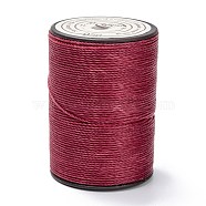 Round Waxed Polyester Thread String, Micro Macrame Cord, Twisted Cord, for Leather Sewing Stitching, FireBrick, 0.65mm, about 87.48 yards(80m)/roll(YC-D004-02D-050)