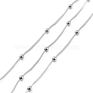 304 Stainless Steel Snake Chains, Satellite Chains, with Spool, Soldered, Stainless Steel Color, 1.5mm, about 32.81 Feet(10m)/Roll(CHS-P014-02P)