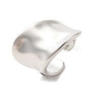 Brass Open Cuff Rings, Wide Band Rings, Platinum, US Size 7 1/4(17.5mm)(RJEW-P098-22P)