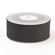 Polyester Grosgrain Ribbon, Black, 3/4 inch(19mm), 50yards/roll(45.72m/roll)(OCOR-P011-030-19mm)