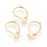 304 Stainless Steel Leverback Earrings Findings, with Loop, Golden, 16x10x2mm, Hole: 1.4mm, Pin: 0.6x1mm(STAS-F188-10G)