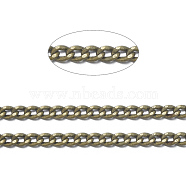 Brass Twisted Chains, Curb Chains, Diamond Cut, Soldered, Faceted, with Spool, Oval, Lead Free & Nickel Free & Cadmium Free, Antique Bronze, 2x1.5x0.45mm, about 301.83 Feet(92m)/roll(CHC-S108-AB-NF)
