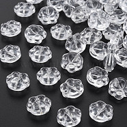 Transparent Baking Painted Glass Beads, Paw Print, Clear, 13.5x15x8.5mm, Hole: 1.2mm(GLAA-S190-021-A04)