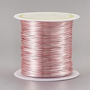 Copper Craft Wire Copper Beading Wire, Long-Lasting Plated, Pink, 23 Gauge, 0.6mm, about 59.05 Feet(18m)/roll(CWIR-F001-RG-0.6mm)