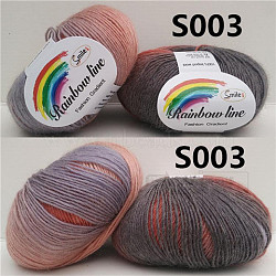Wool Knitting Yarn, Segment Dyed, Crochet Yarn, for DIY Hat Scarf Cape, Dark Gray, 2mm, about 196.85 yards(180m)/skein(PW-WG41207-02)