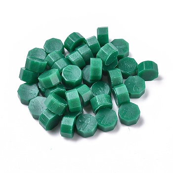 Sealing Wax Particles, for Retro Seal Stamp, Octagon, Dark Green, 9mm, about 1500pcs/500g