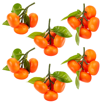 6Pcs 3 Styles Foam Artificial Fruit Model, Simulation Oranges, Home Kitchen Cabinet Decoration, Orange, 82~100x68~75x35~68mm, 2pcs/style