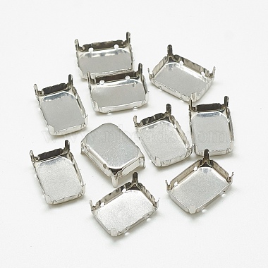 Stainless Steel Color Rectangle Stainless Steel Cabochon Settings