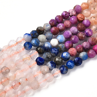 un mélange naturel de perles de pierres précieuses brins(G-D080-A01-03-11)-4