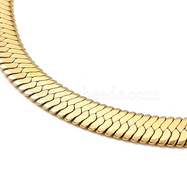 Ion Plating(IP) 304 Stainless Steel Herringbone Chain Necklace for Men Women(X-NJEW-E076-03E-G)-2