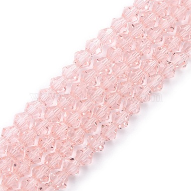 3mm Pink Bicone Glass Beads