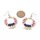 Independence Day Polymer Clay Heishi Beaded Ring with Star Dangle Earrings(EJEW-TA00186)-3