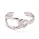 304 anneau de manchette ouvert en forme de noeud interlock en acier inoxydable pour femme(RJEW-C025-13P)-3