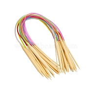 Bamboo Circular Knitting Needles Sets, with Colorful Plastic Tube, Mixed Color, 40cm, 18pcs/set(SENE-PW0003-089A)