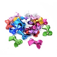 UV Plated Opaque Acrylic Beads, Bowknot, Mixed Color, 22.5~25x31.5~33.5x5~7mm, Hole: 2.5mm(OACR-P011-01H)