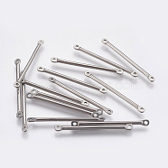 304 Stainless Steel Links, Strip, Stainless Steel Color, 30x2x1mm, Hole: 1.2mm(STAS-G174-26P)