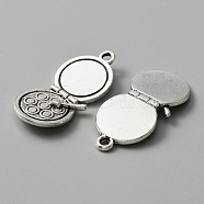 Tibetan Style Alloy Pendants, Makeup Palette Charms, Antique Silver, 33x16x4mm, Hole: 1.8mm(FIND-CJC0012-036)