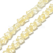 Transparent Glass Beads Strand, Star, Yellow, 8~8.5x8~8.5x3.5~4mm, Hole: 1mm(X1-GLAA-F112-02D)