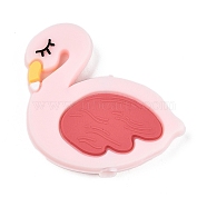 Silicone Focal Beads, Flamingo, Pink, 30x28x5mm, Hole: 2.5mm(SIL-A002-08)