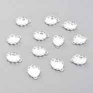 304 Stainless Steel Charms Cabochon Settings, Lace Edge Bezel Cups, Oval, Silver, 12x9x2mm Tray: 9mmx8mm(STAS-Y001-11S)