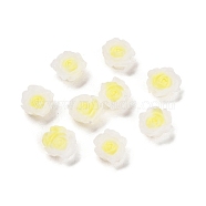 Luminous Resin Decoden Cabochons, Glow in the Dark Flower, Yellow, 10x9.5x5mm(RESI-K036-06E)