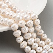 Natural Cultured Freshwater Pearl Beads Strands, Potato, Beige, 8~9mm, Hole: 0.6mm, about 22~23pcs/strand, 6.50 inch(16.5cm)(PEAR-C003-15C)