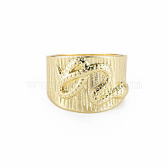 Snake Pattern Rack Plating Alloy Wide Band Rings, Cadmium Free & Lead Free, Light Gold, US Size 8(18.1mm)(RJEW-Q163-032A-RS)