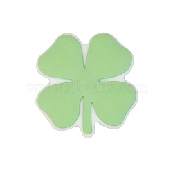 Clover Food Grade Silicone Beads, Silicone Teething Beads, Light Green, 30x29x8mm(PW-WG44937-01)