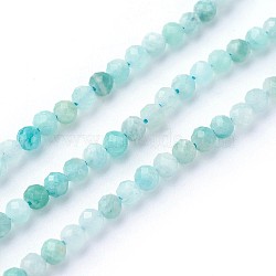 Natural Amazonite Beads Strands, Faceted, Round, 3~3.5mm, Hole: 0.5mm, about 115~130pcs/strand, 14.5~16.1 inch(37~41cm)(G-F619-26-3mm)