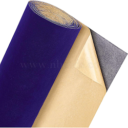 Self Adhesive Velvet Flocking Fabric, for Jewelry Drawer Craft Fabric Peel Stick, Dark Blue, 25x0.08cm(OCOR-BC0001-58B-03)