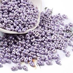 Spray Painted Opaque Acrylic Beads, Peanut, Plum, 6.5x4x3mm, Hole: 1.2mm, about 10000pcs/500g(MACR-K359-12C)