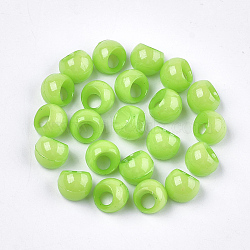 Opaque AS Plastic Charms, Suzumaru Beads, Round, Lawn Green, 10x9.5x9mm, Hole: 4mm, about 1600pcs/500g(MACR-S365-09I)