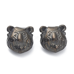 304 Stainless Steel Beads, Lion, Gunmetal, 13.5x12.5x8.5mm, Hole: 2.5mm(STAS-J037-01B)