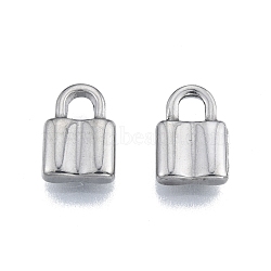 304 Stainless Steel Charms, Lock, Stainless Steel Color, 12x8x3mm, Hole: 3x3mm(STAS-N099-27)
