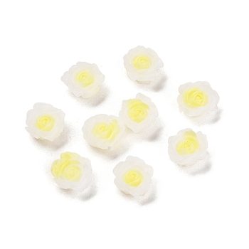Luminous Resin Decoden Cabochons, Glow in the Dark Flower, Yellow, 10x9.5x5mm