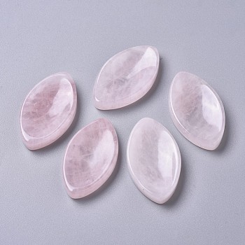 Natural Rose Quartz Massager, Worry Stone for Anxiety Therapy, Horse Eye, 48x27x8mm