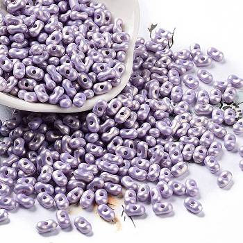 Spray Painted Opaque Acrylic Beads, Peanut, Plum, 6.5x4x3mm, Hole: 1.2mm, about 10000pcs/500g