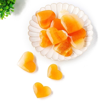Natural Calcite Healing Stone, Reiki Energy Stone Display Decorations, Heart, 40~60mm