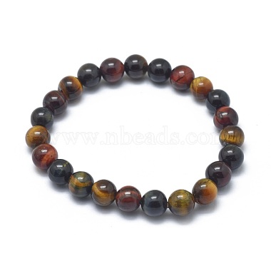 Natural Tiger Eye Bead Stretch Bracelets(BJEW-K212-B-005)-2