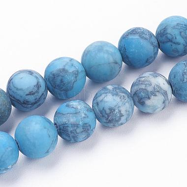 8mm Blue Round Beads