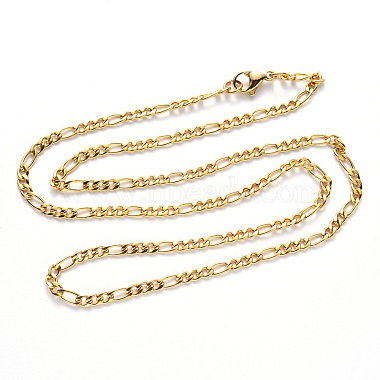 Vacuum Plating 304 Stainless Steel Figaro Chain Necklaces(NJEW-S420-003C-G)-3