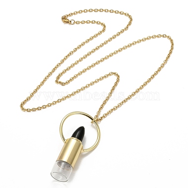 304 Stainless Steel Openable Perfume Bottle Pendant Necklaces(NJEW-I239-04G)-2